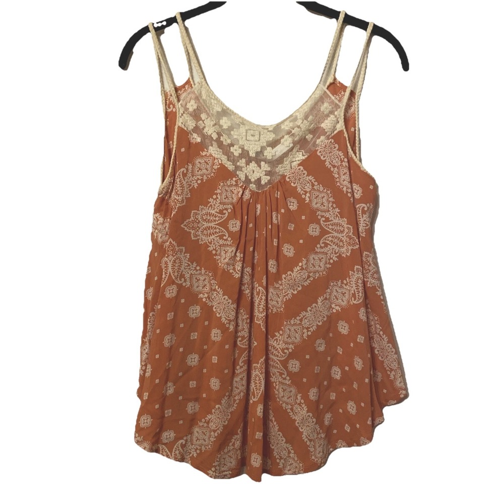Babydoll Top Peach & Cream Lace Y2K Barbiecore Festival Romantic Wear Sz M